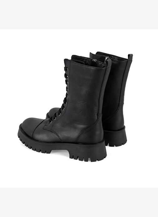 Kadın Siyah Deri Bot - Görsel 5
