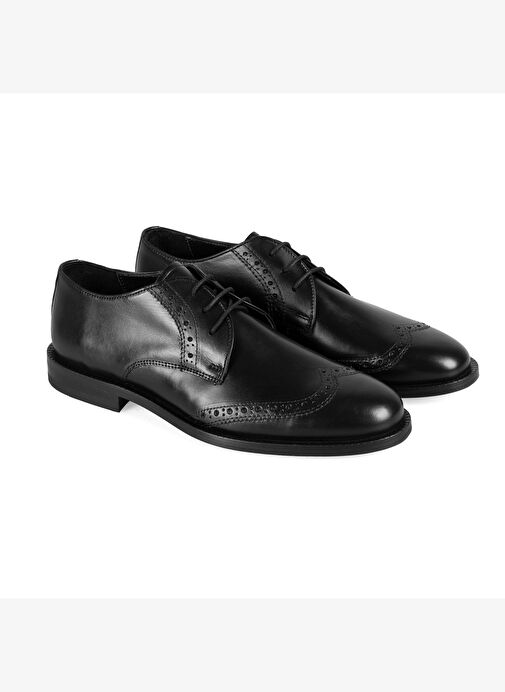 Kadın Siyah Deri Klasik Ayakkabı - Görsel 2