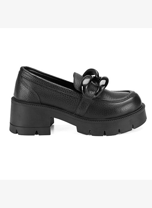Desa Desa Kadın Siyah Deri Topuklu Loafer | Boyner Siyah - 3. görsel