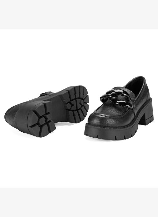 Desa Desa Kadın Siyah Deri Topuklu Loafer | Boyner Siyah - 6. görsel