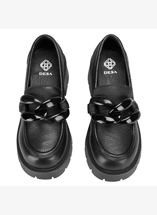 Desa Desa Kadın Siyah Deri Topuklu Loafer | Boyner Siyah - 8. görsel