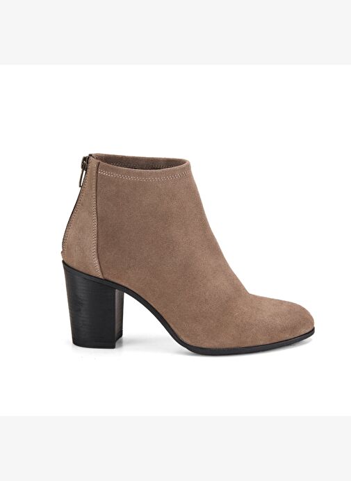 Kadın Vizon Fermuarlı Topuklu Süet Bot - Görsel 3