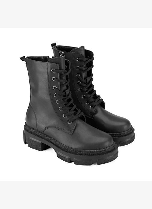 Kadın Siyah Fermuarlı Bot - Görsel 2