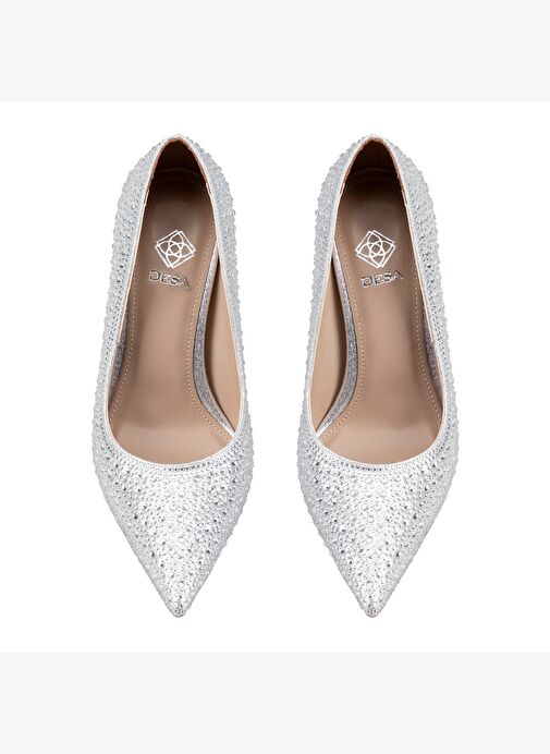 Kadın Gümüş Klasik Topuklu Ayakkabı - Görsel 7