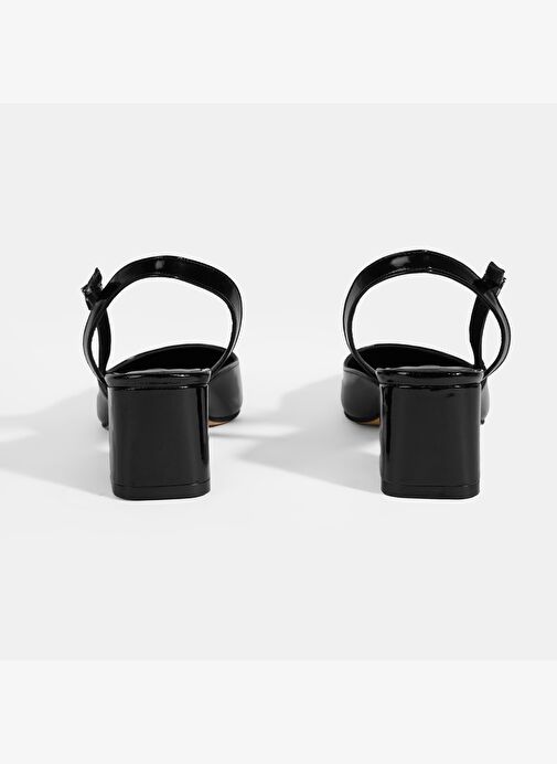 Kadın Siyah Deri Topuklu Klasik Ayakkabı - Görsel 9