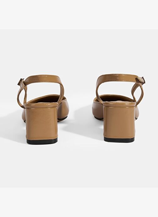 Kadın Kahve Deri Topuklu Klasik Ayakkabı - Görsel 8