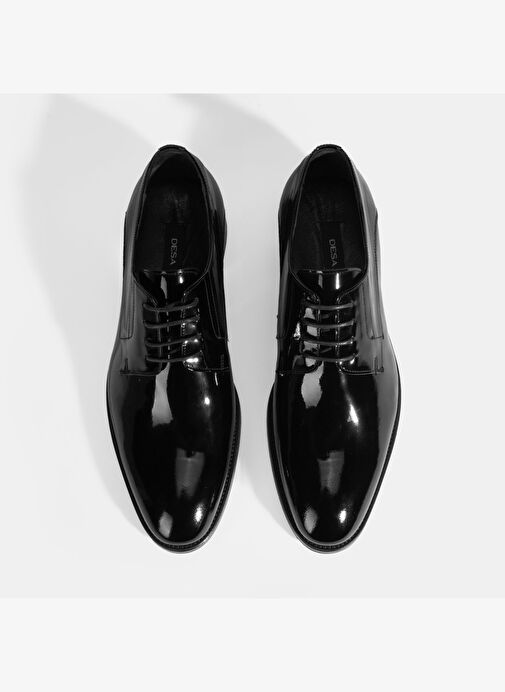 Therese Siyah Erkek Bağcıklı Rugan Klasik Ayakkabı - Görsel 8