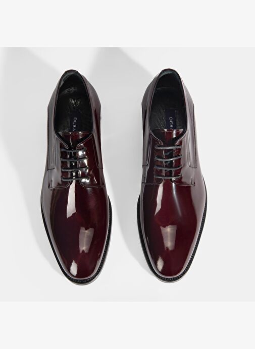 Therese Bordo Erkek Bağcıklı Rugan Klasik Ayakkabı - Görsel 8