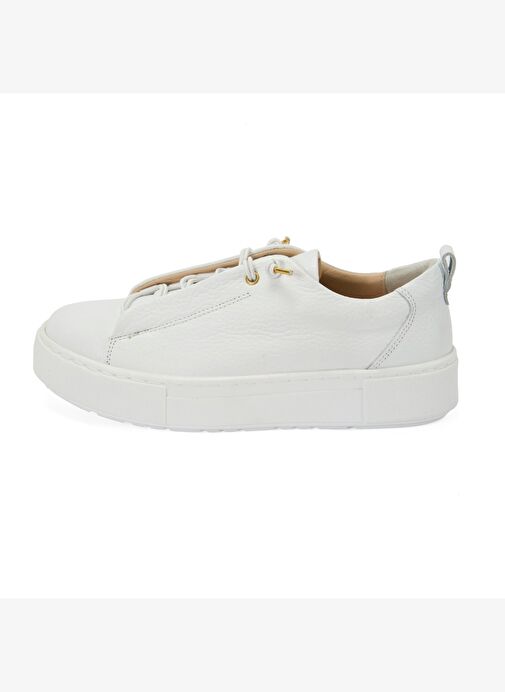 Kadın Beyaz Deri Sneaker - Görsel 4