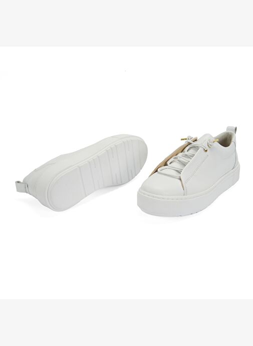 Kadın Beyaz Deri Sneaker - Görsel 6