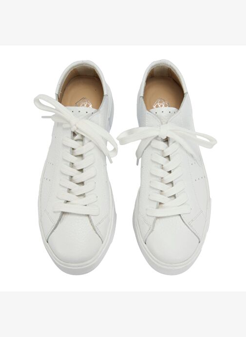 Kadın Beyaz Deri Spor Ayakkabı - Görsel 7