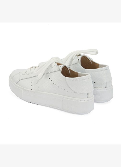 Kadın Beyaz Deri Spor Ayakkabı - Görsel 8