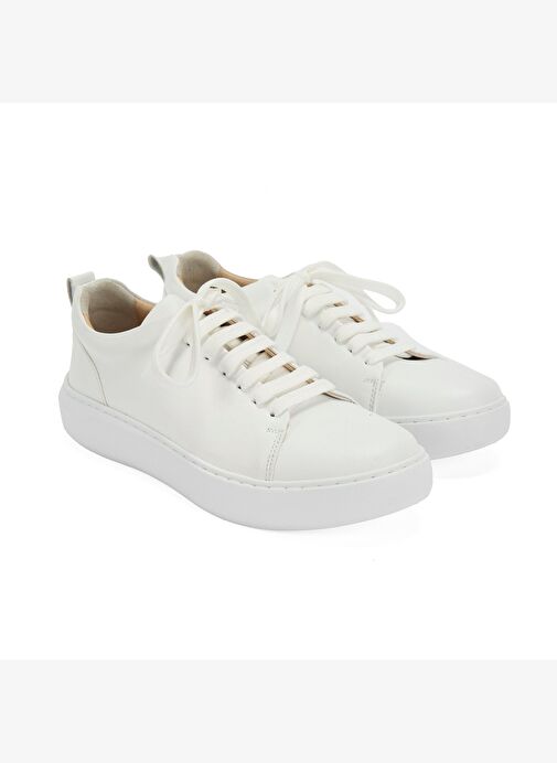 Kadın Beyaz Deri Spor Ayakkabı - Görsel 3