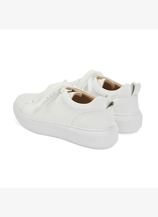 Kadın Beyaz Deri Spor Ayakkabı - Görsel 8