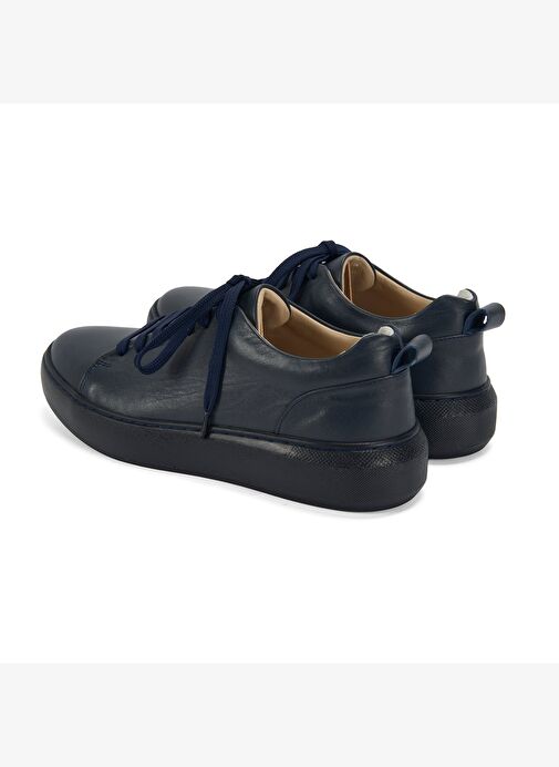 Kadın Lacivert Deri Spor Ayakkabı - Görsel 8