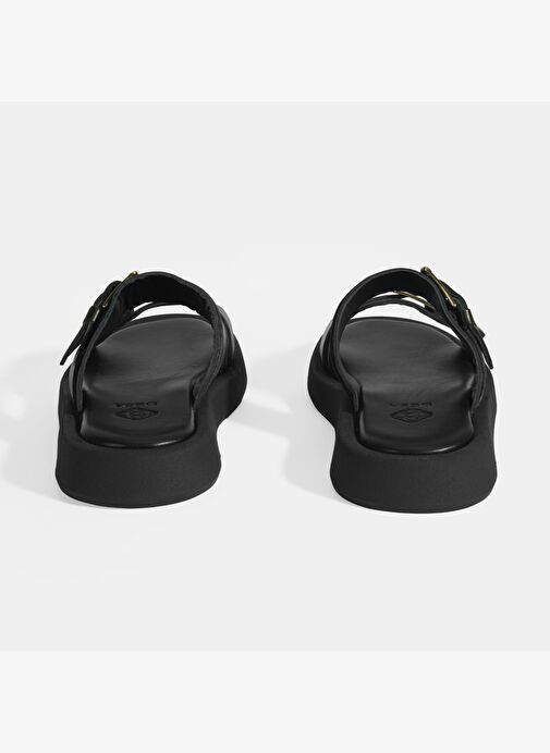 Kadın Siyah Toka Detaylı Deri Terlik - Görsel 9