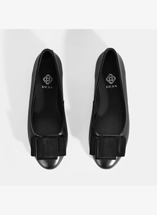 Kadın Siyah Tokalı Deri Babet - Görsel 8