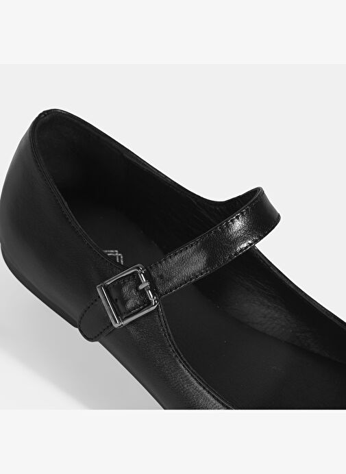 Kadın Siyah Deri Mary Jane Babet - Görsel 8