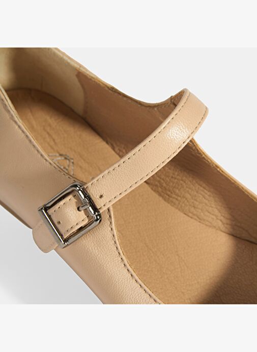 Kadın Ten Deri Mary Jane Babet - Görsel 7