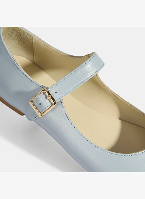 Kadın Mavi Deri Mary Jane Babet - Görsel 7