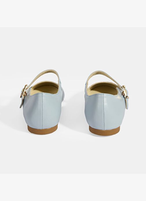 Kadın Mavi Deri Mary Jane Babet - Görsel 9