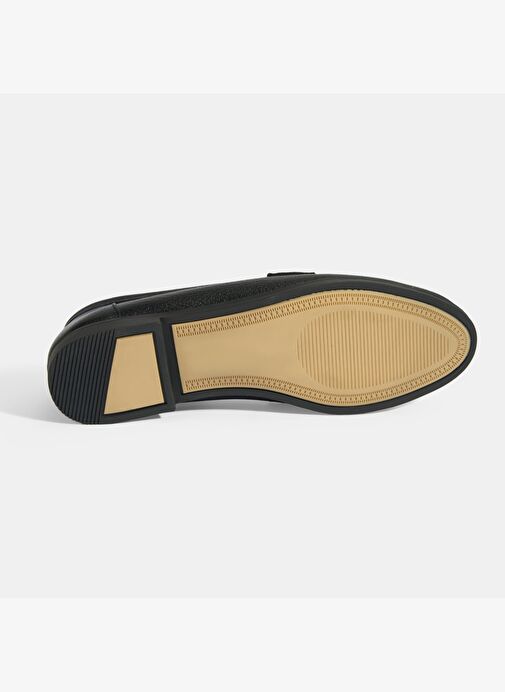 Kadın Siyah Slip-On Deri Loafer - Görsel 5