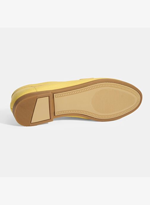 Kadın Sarı Slip-On Deri Loafer - Görsel 5