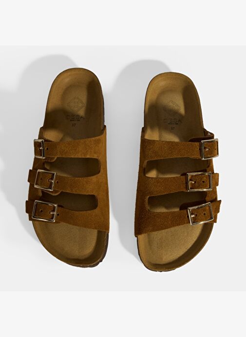 Taba Kadın Toka Detaylı Süet Terlik - Görsel 8