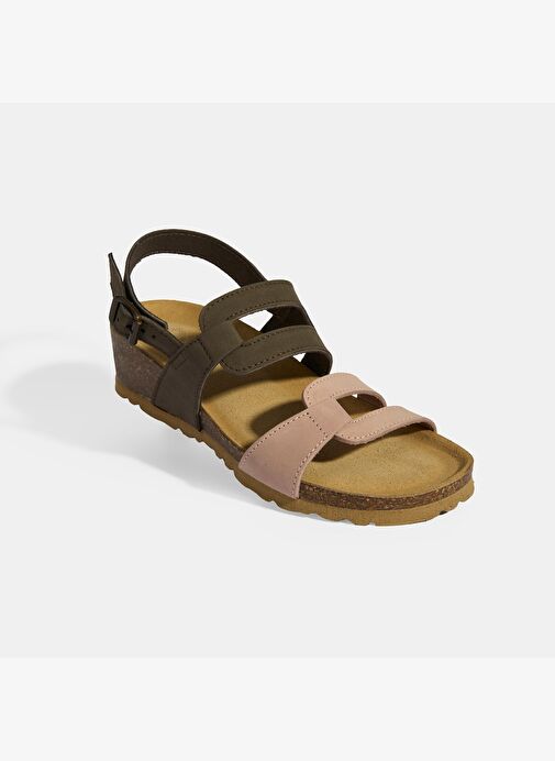 Kadın Kahve Toka Detaylı Deri Sandalet - Görsel 7