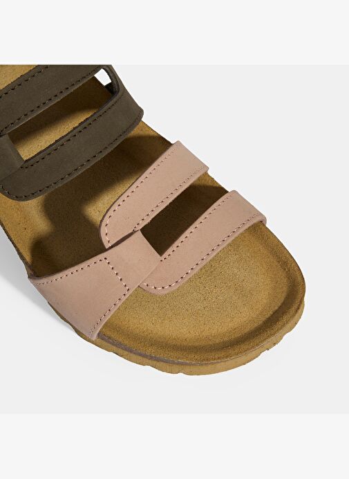 Kadın Kahve Toka Detaylı Deri Sandalet - Görsel 8