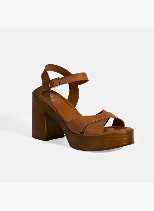 Taba Kadın Toka Detaylı Deri Sandalet - Görsel 8