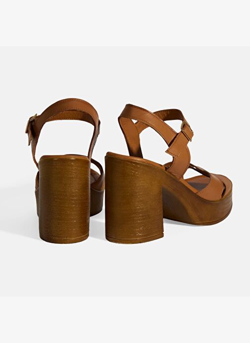 Taba Kadın Toka Detaylı Deri Sandalet - Görsel 9