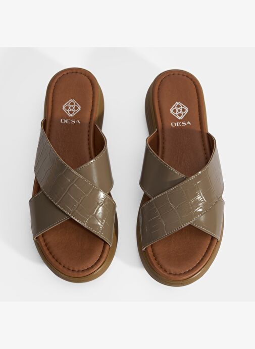 Desa Desa Kadın Vizon Dolgu Topuklu Deri Terlik Boyner'de! Vizon - 8. görsel