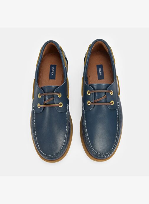 Leminna Lacivert Erkek Deri Tekne Günlük Ayakkabı - Görsel 7