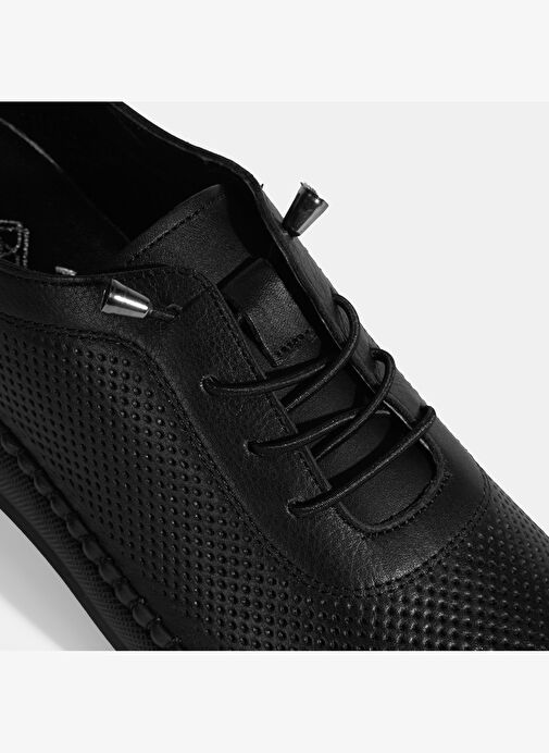 Kadın Siyah Deri Günlük Ayakkabı - Görsel 7