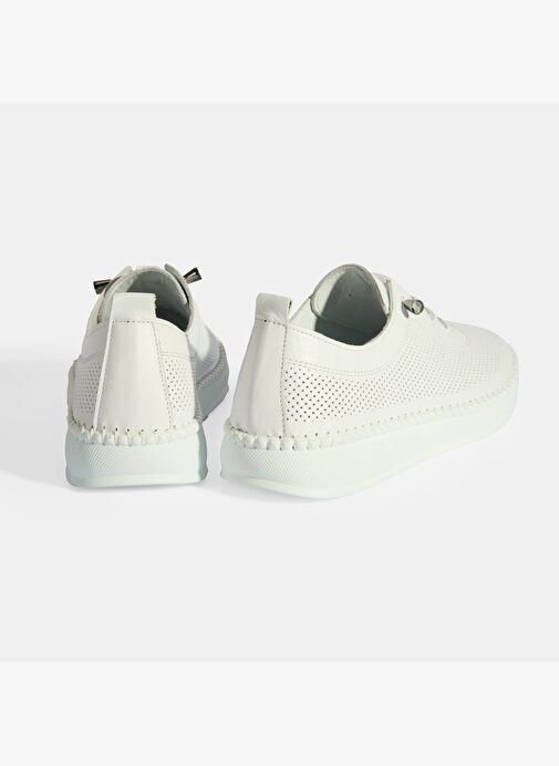 Kadın Beyaz Deri Günlük Ayakkabı - Görsel 6