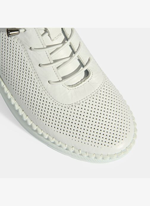 Kadın Beyaz Deri Günlük Ayakkabı - Görsel 8