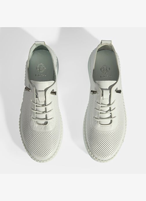 Kadın Beyaz Deri Günlük Ayakkabı - Görsel 9