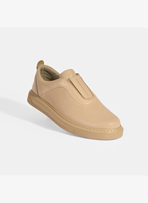 Kadın Bej Deri Günlük Ayakkabı - Görsel 6