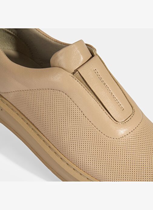 Kadın Bej Deri Günlük Ayakkabı - Görsel 7