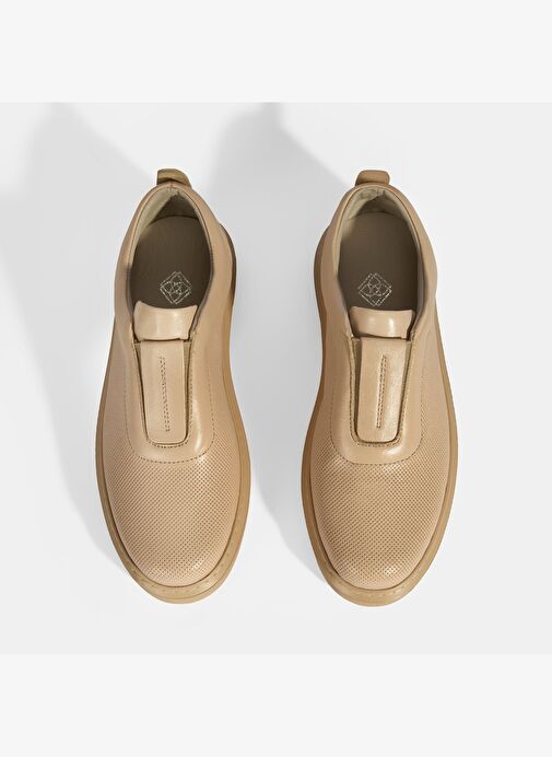 Kadın Bej Deri Günlük Ayakkabı - Görsel 8