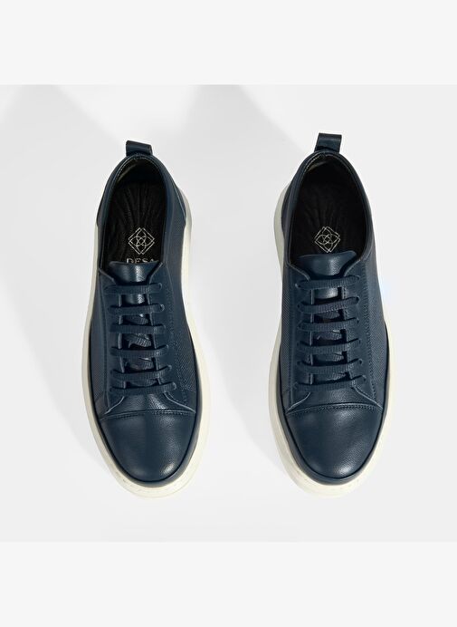 Kadın Lacivert Deri Bağcıklı Spor Ayakkabı - Görsel 7