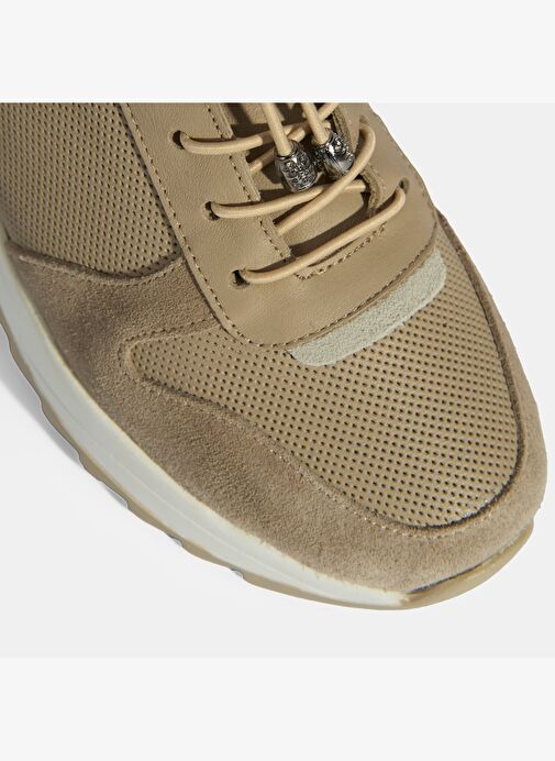 Kadın Vizon Bağcıklı Deri Detaylı Spor Ayakkabı - Görsel 8