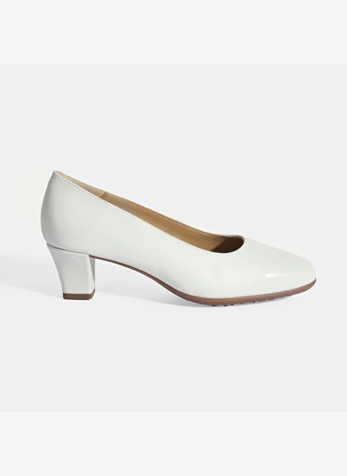 Kadın Beyaz DesaComfort Deri Klasik Topuklu Ayakkabı - Görsel 3