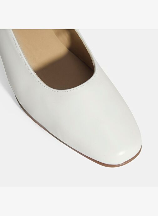 Kadın Beyaz DesaComfort Deri Klasik Topuklu Ayakkabı - Görsel 7