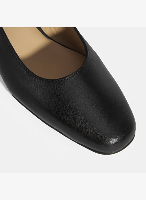 Kadın Siyah Ayarlanabilir Tokalı DesaComfort Deri Topuklu Ayakkabı - Görsel 5