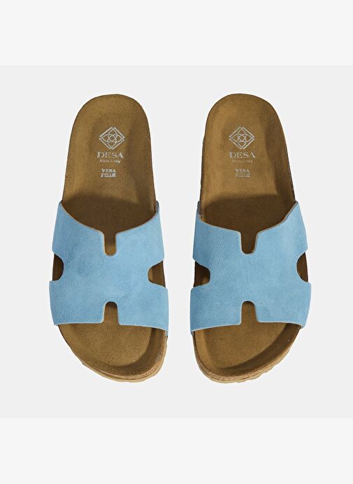 Kadın Mavi Süet Terlik - Görsel 8