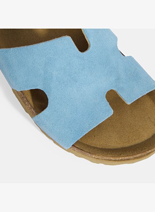Kadın Mavi Süet Terlik - Görsel 9