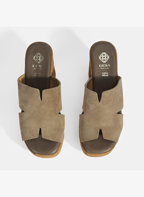 Kadın Vizon Süet Topuklu Terlik - Görsel 7