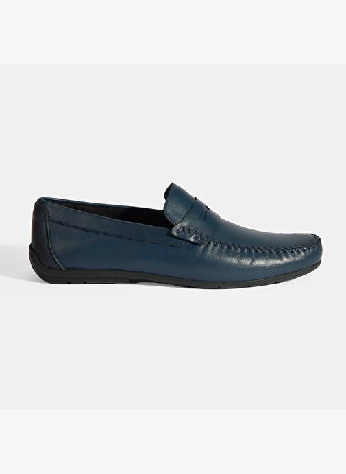 Jovian Lacivert Erkek Deri Slip-On Loafer - Görsel 2